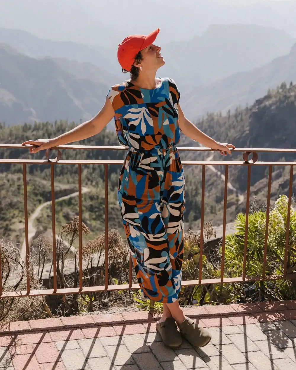 Thimbleberry Jumpsuit - Mountain Foliage Blue