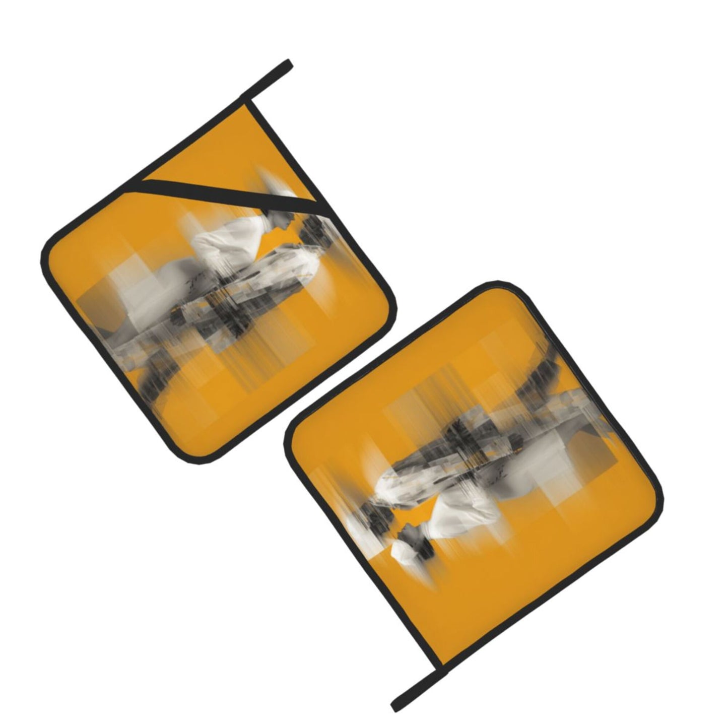 Abstract Couple Art Heat-Resistant Pot Holder Set|Modern Romantic Kitchen Pads|8"x8" Square with Hanging Loop & Elastic Strap