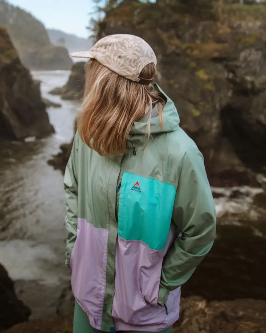 Trailscape Women's Recycled Waterproof Jacket - Pistachio/Lilac Mist/Aqua