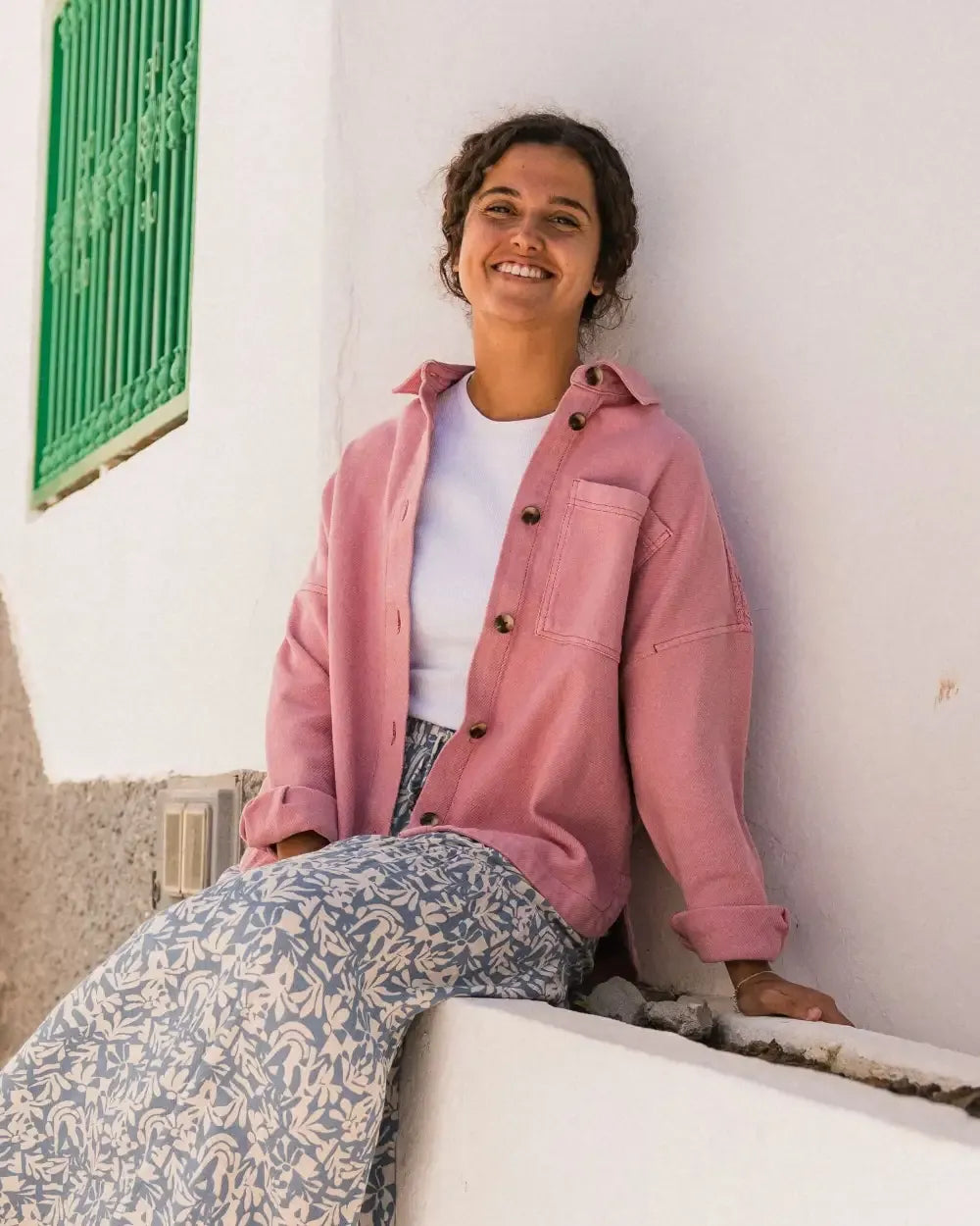 Maya Twill Overshirt - Pink Haze