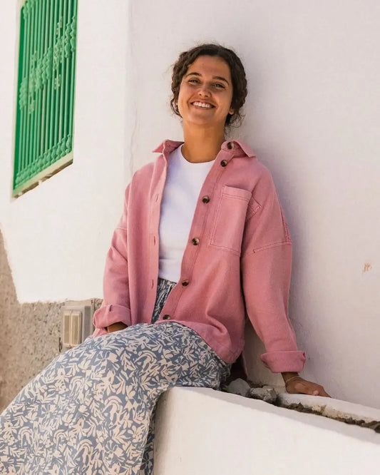 Maya Twill Overshirt - Pink Haze