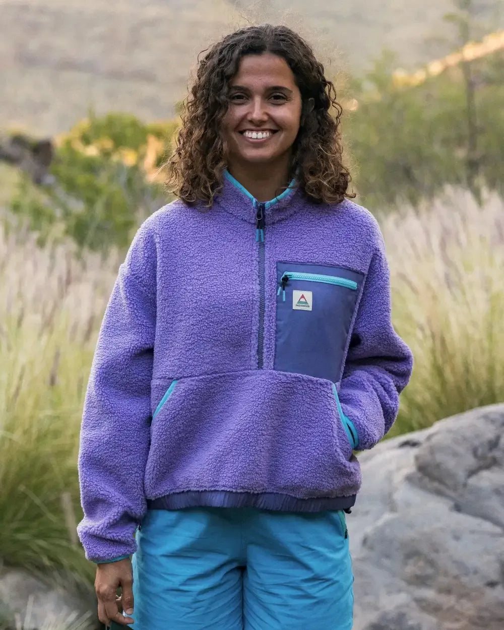 Ravi Recycled Sherpa Fleece - Retro Purple