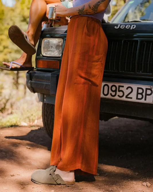 Someday Woven Trouser - Ember Orange Stripe