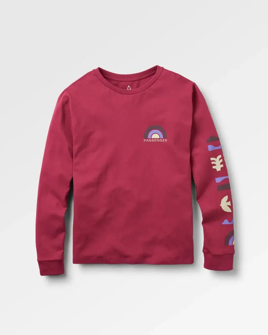 Papercut Recycled Cotton LS T-Shirt - Cranberry