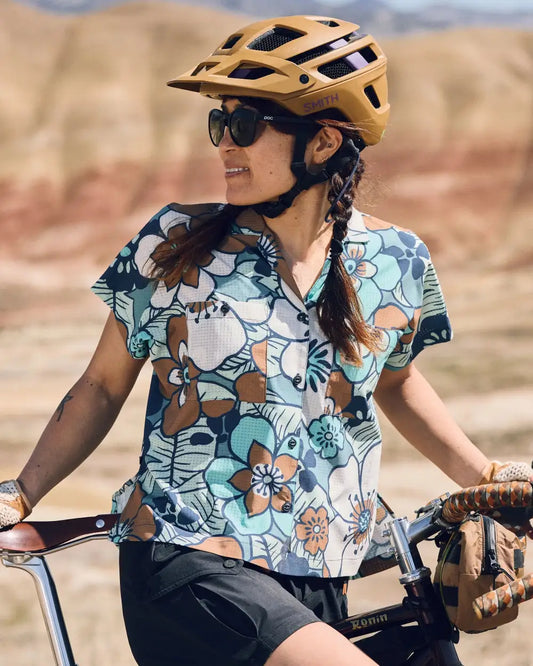 365 Recycled Active Boxy Shirt - Vintage Floral Aqua