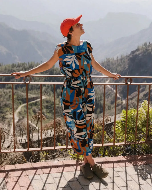 Thimbleberry Jumpsuit - Mountain Foliage Blue