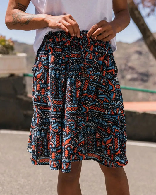 Dew EcoVero Woven Skirt - Elemental Geo Black