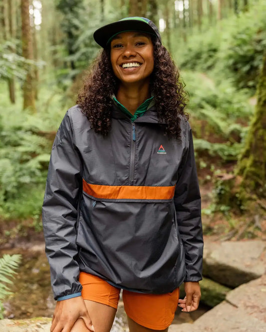 Viento Recycled Windshell Anorak - Charcoal