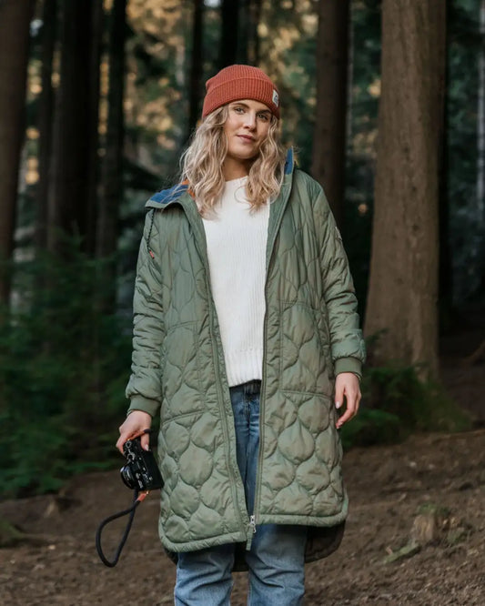 Flora Long Recycled Insulated Parka - Dusty Olive
