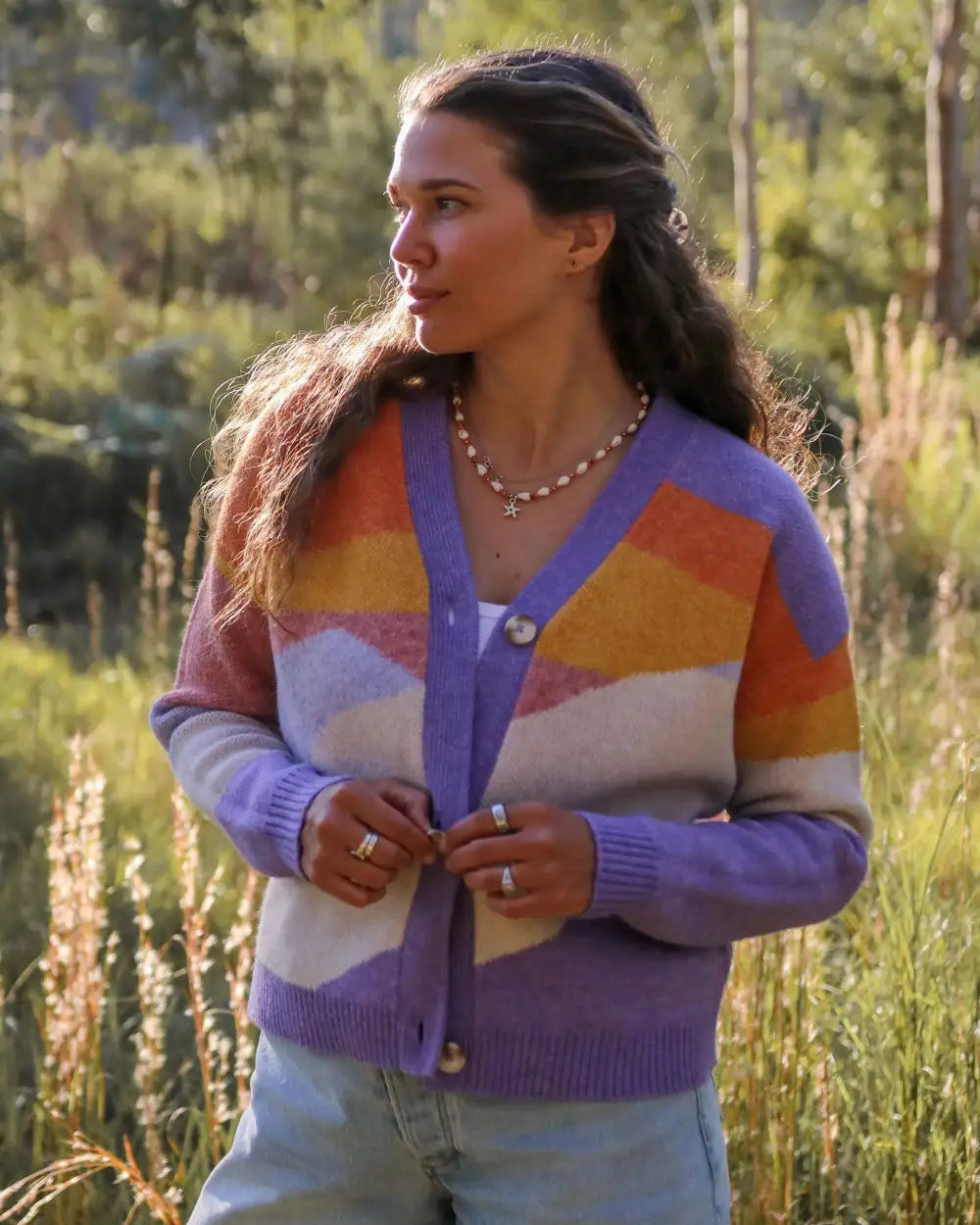 Scenic Recycled Knitted Cardigan - Scenic Sunrise Orange