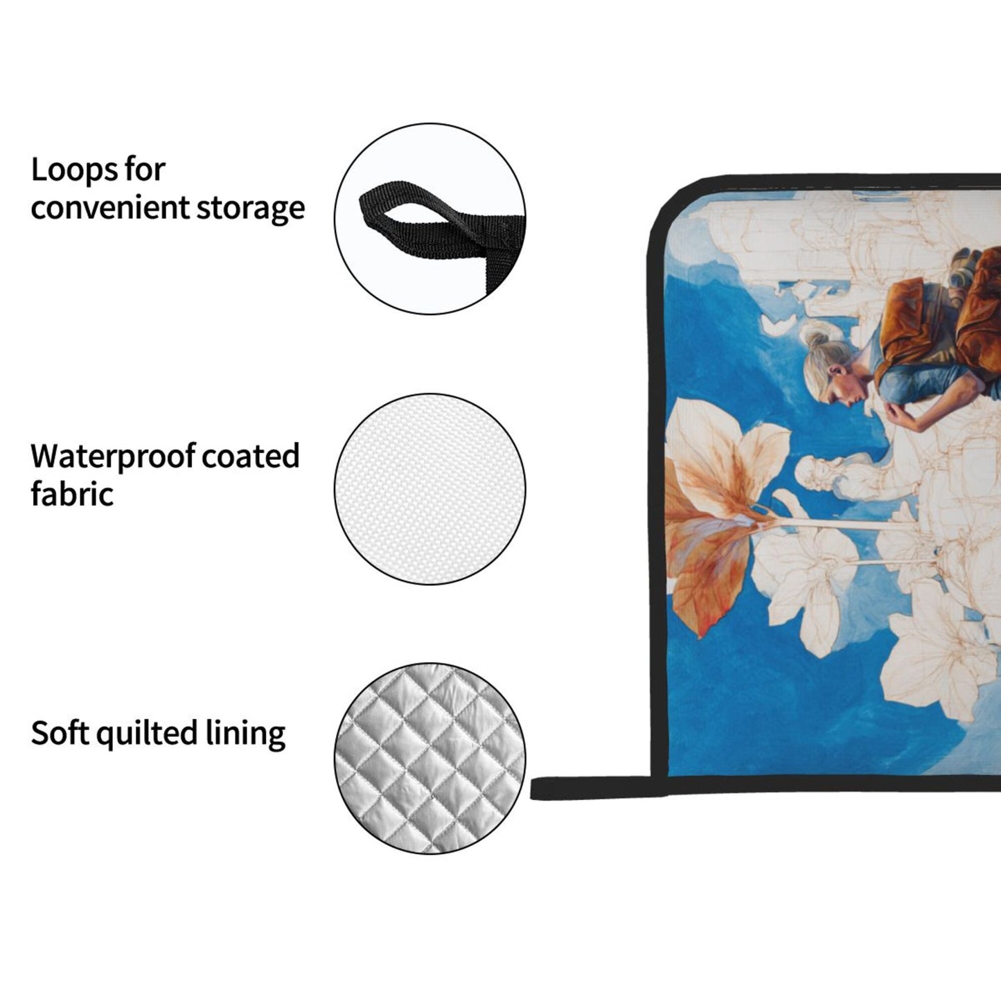 Adventure Illustration Style Heat-Resistant Pot Holders (Set of 2)｜8"x8" Square Hot Pads with Hanging Loop & Elastic Strap – 20.5cm×20.5cm