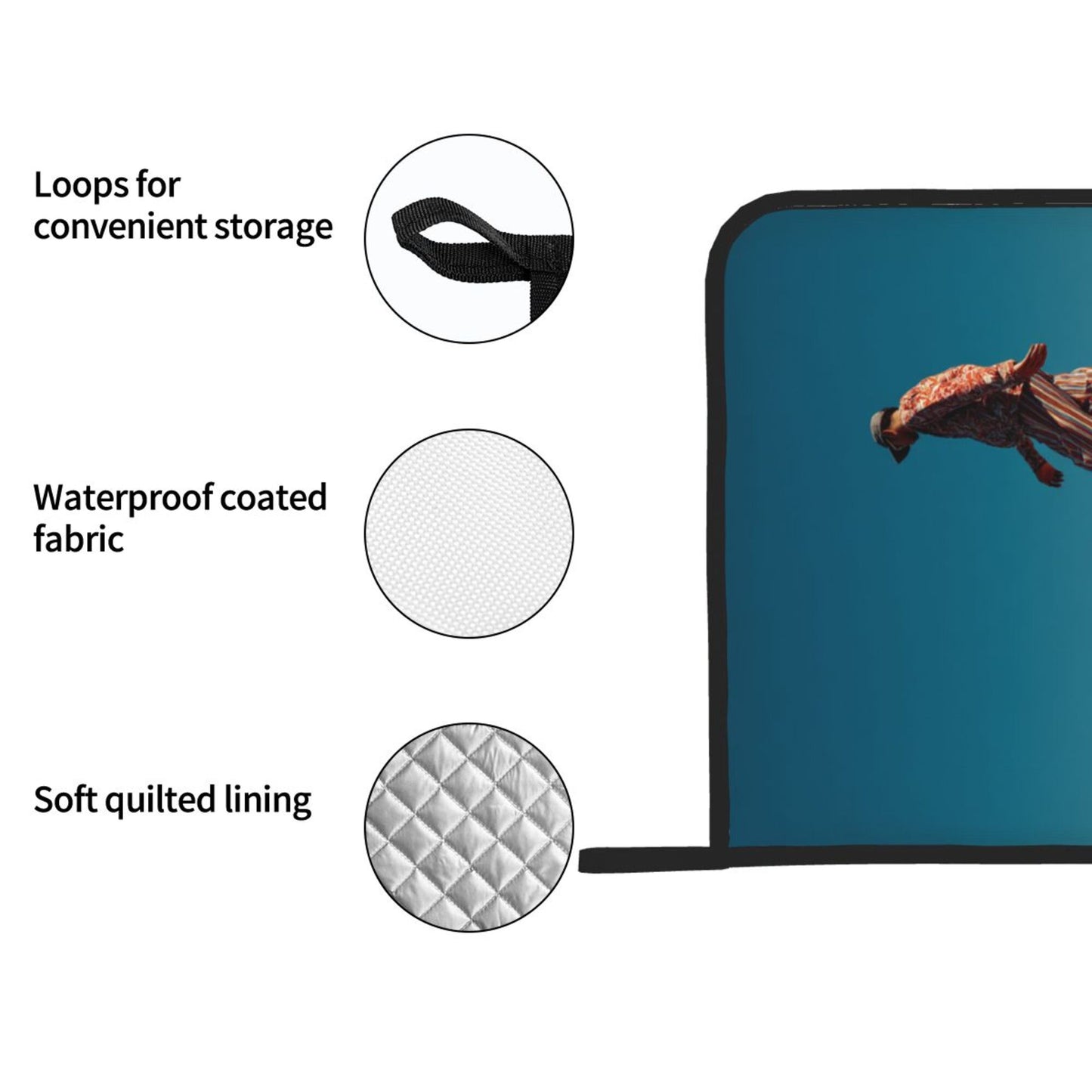 Modern Walker Heat-Resistant Pot Holders Set of 2｜8"x8" Square Kitchen Pads with Elastic Strap & Hanging Loop