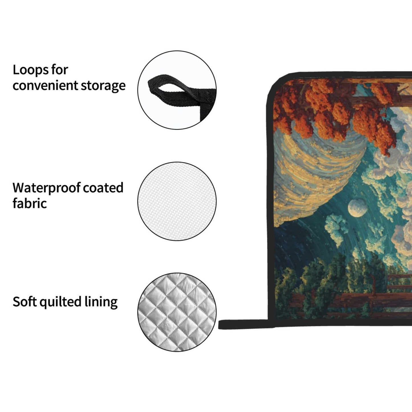 Fantasy Forest & Galaxy Scenic Pot Holder Set (2 Pack)｜8"x8" Artistic Heat-Resistant Pads with Hanging Loop