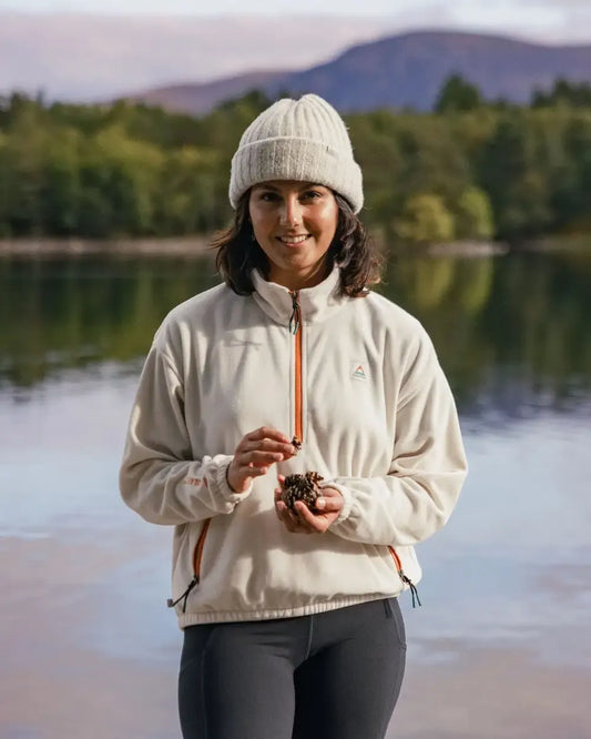 Ayla Recycled Micro  Fleece - Vintage White