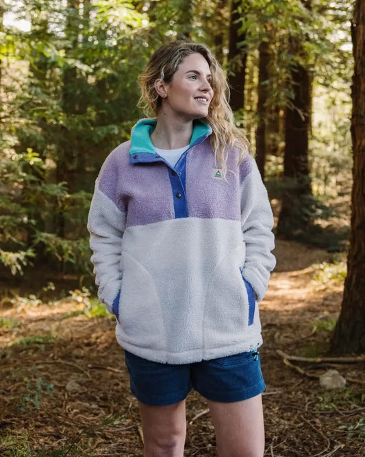 Create Recycled Deep-Pile Sherpa Fleece - Lilac Mist/ Vintage White