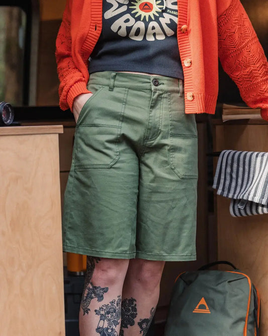 Lani Organic Twill Long Short - Wild Green