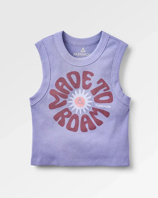 Easy Days Ribbed Graphic Cropped Vest - Retro Purple