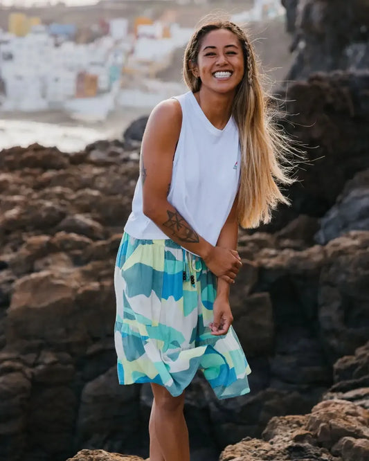 Dew EcoVero Woven Skirt - Vista Patchwork Aqua