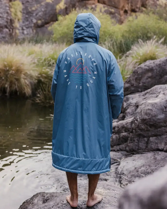 Escapism Recycled Sherpa Lined Changing Robe - Moonlight Blue