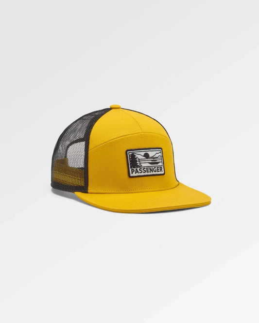 Roamer 7 Panel Organic Cotton Trucker Cap - Spruce Yellow
