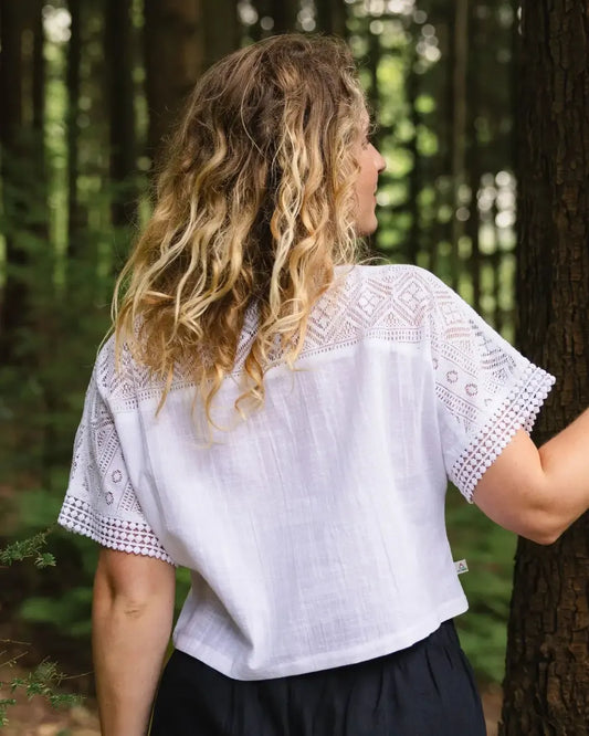 Flurry Woven Top - White