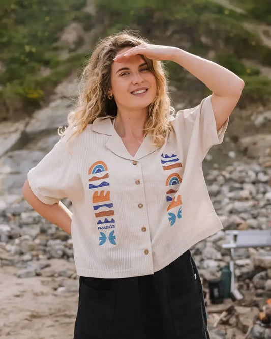 Arden Organic Cotton Short Sleeve Shirt - Vintage White