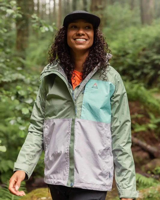 Trailscape Women's Recycled Waterproof Jacket - Pistachio/Lilac Mist/Aqua