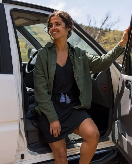 Maya Twill Overshirt - Wild Green